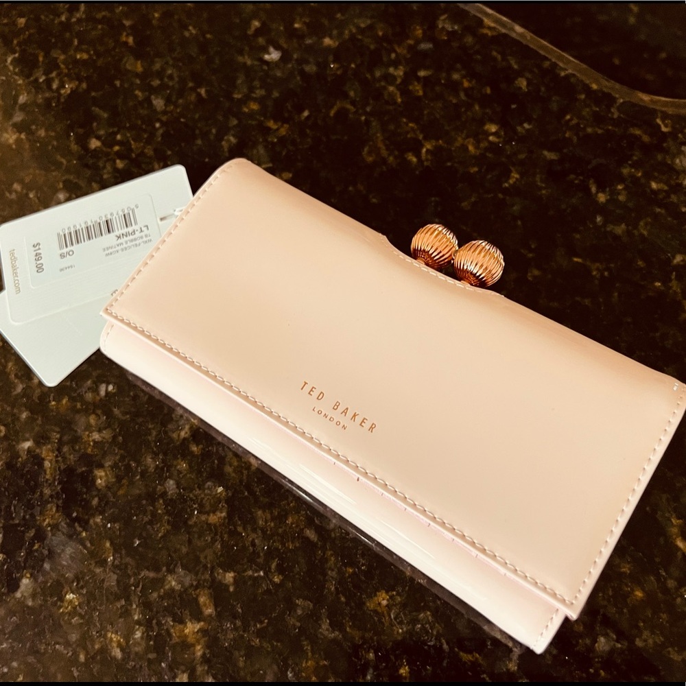Beautiful Ted Baker light pink patent leather wallet